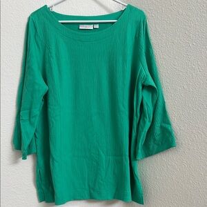 Belle by Kim Gravel Green Bell Sleeve Blouse